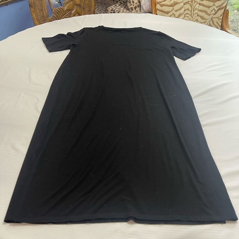 Eileen Fisher Black Crew Neck Dress Size Medium - Picture 4 of 5
